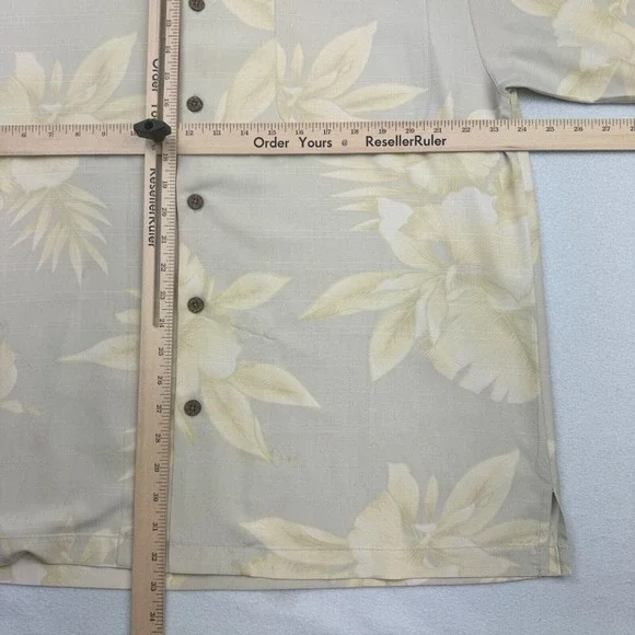 Tommy Bahama Hawaiian Shirt Mens Large Floral Aloha 100% Silk Short Sleeve - Picture 7 of 8